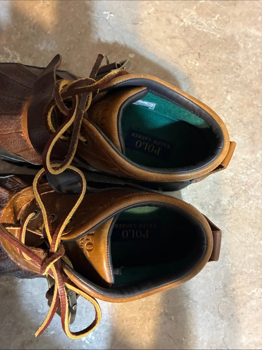 Polo by Ralph Lauren Dover 3 8D 8 D Brown & Tan Leather Duck Boots Hiking Boots